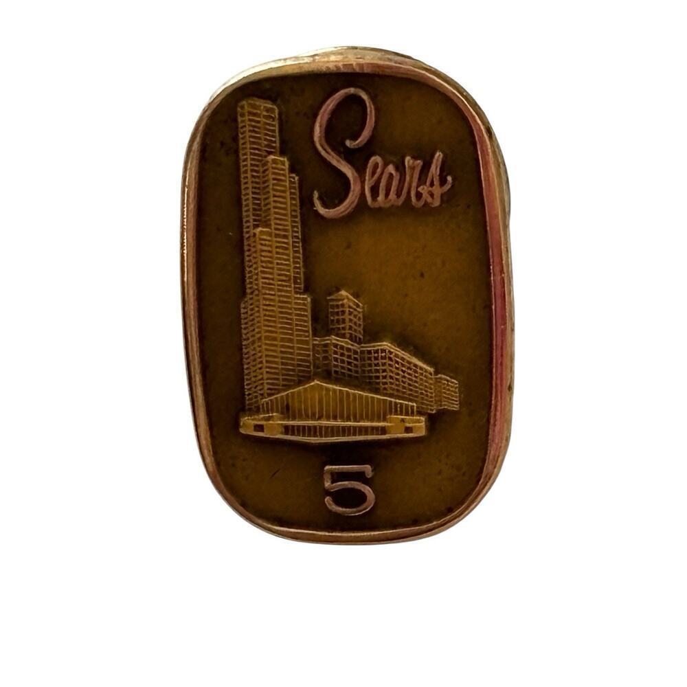 Vintage Sears Gold - 1/10th 10K Gold Filled EMPLOYEE 5 YEAR PIN, LAPEL PIN